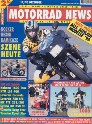 MOTORRAD NEWS 12/1996 – Yamaha XVS 650 Drag Star mit 29,4 kW (40 PS) Probefahrt; Yamaha XVZ 1300 AT Royal Star Tour Classic mit 54,2 kW (74 PS) Probefahrt