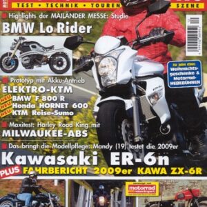 MOTORRAD NEWS 12/2008 – Winterreise mit dem Motorrad Richtung Tatra, Slowakei; Motorrad-Tagestour im Naturpark Haßberge; MZ ES 250/2, mittlerweile ein Oldtimer, der DDR-Zweitakter