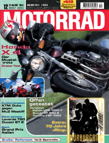 MOTORRAD 12/1997 – Honda VTR 1000 F Firestorm; Suzuki RF 900 R; Yamaha YZF 1000 R Thunderace; Test Honda X4