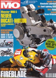Titelseite: MO 12/2002 – Test Ducati Monster 1000 S; Werks-Renner Kawasaki ZX-RR Moto GP 1