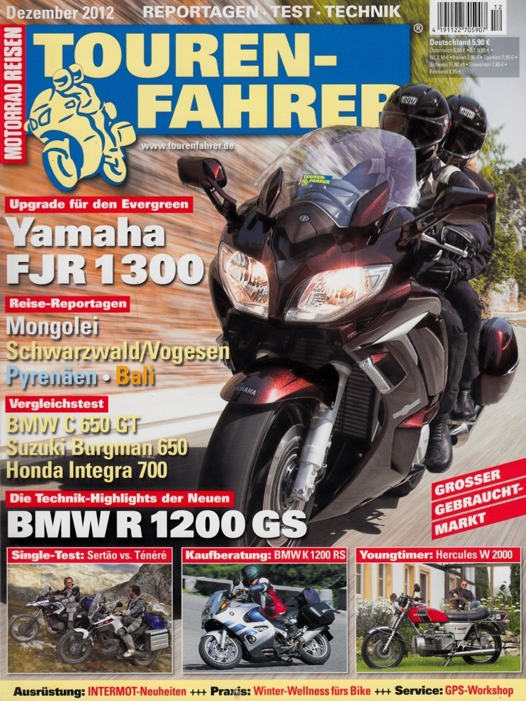 Titelbild: Tourenfahrer 12/2012 – BMW G 650 GS Sertão vs. Yamaha XTZ 660 Ténéré