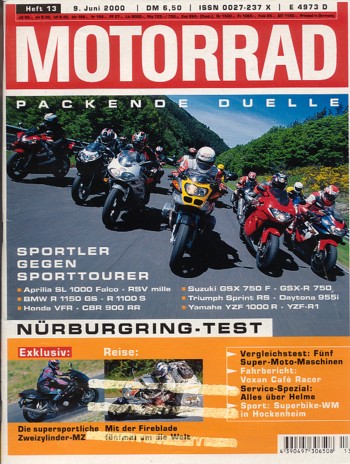 MOTORRAD 13/2000 – Aprilia RSV mille; Aprilia SL 1000 Falco; BMW R 1100 S; BMW R 1150 GS