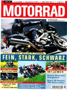 Titelseite: MOTORRAD 13/2002 – Top-Test Buell XB9R Firebolt; Yamaha TDM 900 im Vergleich