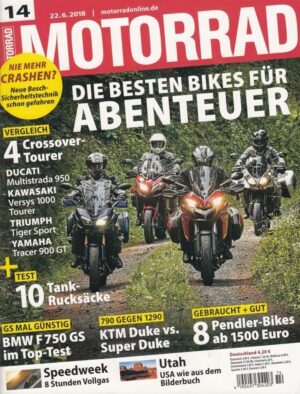 MOTORRAD 14/2018 – Ducati Multistrada 950, Kawasaki Versys 1000, Triumph Tiger Sport