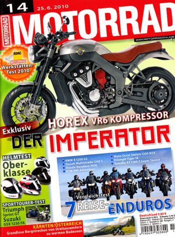MOTORRAD 14/2010 – Vorstellung Horex VR6; Vergleich Suzuki GSX 1250 FA vs. Triumph Sprint GT
