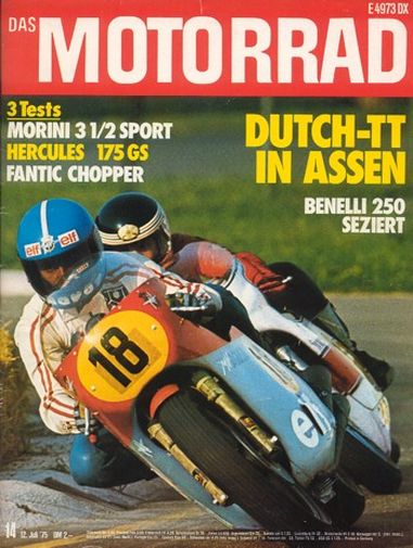 DAS MOTORRAD 14/1975 – Test Hercules GS 175; Test Maico RS 125; Benelli 250, der Motor wird seziert; Test Fantic Chopper 125