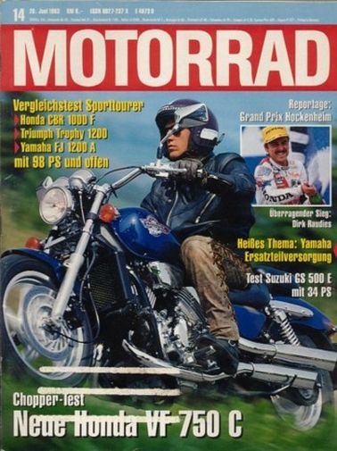 MOTORRAD 14/1993 – Honda CBR 1000 F; Triumph Trophy 1200; Yamaha FJ 1200 A; Test Suzuki GS 500 E