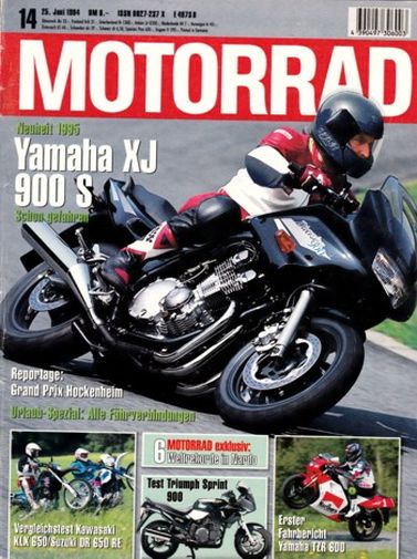 MOTORRAD 14/1994 – Test Yamaha XJ 900 S Diversion; Kawasaki KLX 650 C; Suzuki DR 650 RE; Triumph Sprint 900