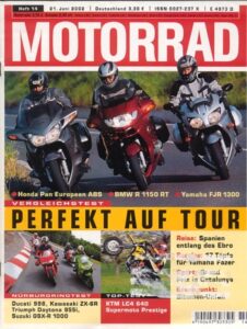 Titelseite: MOTORRAD 14/2002 – Top-Test KTM LC4-E 640 Supermoto Prestige
