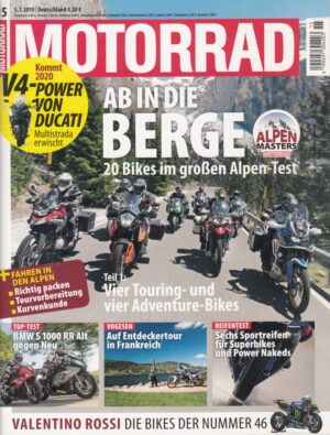 MOTORRAD 15/2019 – Alpen-Masters, BMW S 1000 RR, Ducati Multistrada V4