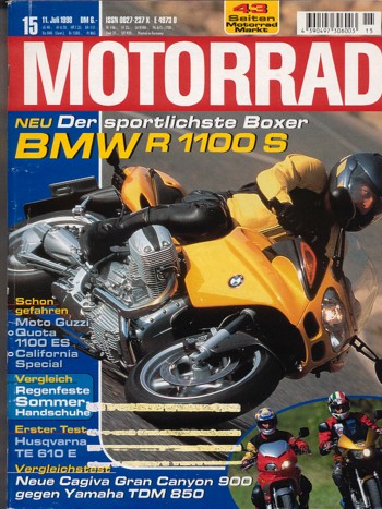 MOTORRAD 15/1998 – BMW R 1100 S; Cagiva Gran Canyon 900 i.e.; Yamaha TDM 850; Test Moto Guzzi California Special