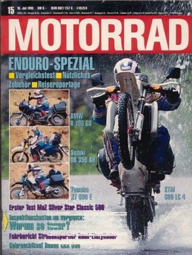 MOTORRAD 15/1993 – Vergleich Suzuki DR 350 SH; Vergleich Yamaha XT 600 E; Vergleich KTM LC4 600; Vergleich BMW R 100 GS