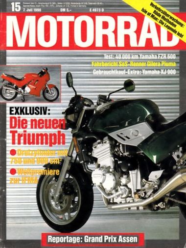 MOTORRAD 15/1990 – Vorstellung Gilera Saturno Piuma; Dauertest Yamaha FZR 600