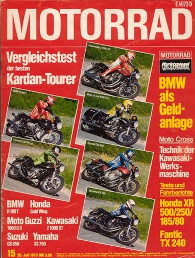 MOTORRAD 15/1979 – BMW R 100 T; Honda GL 1000 Gold Wing; Kawasaki Z 1000 ST; Moto Guzzi 1000 G 5