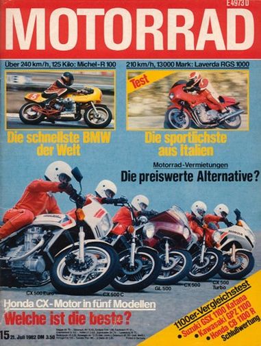 MOTORRAD 15/1982 – Honda CX 500, die Geschichte; Test Laverda RGS 1000