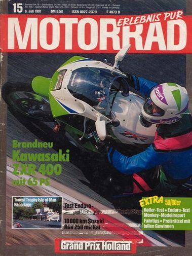 MOTORRAD 15/1991 – Test Moto Guzzi Mille GT; Test Kawasaki ZXR 400; Suzuki RGV 250; Test Gilera RC 600 C