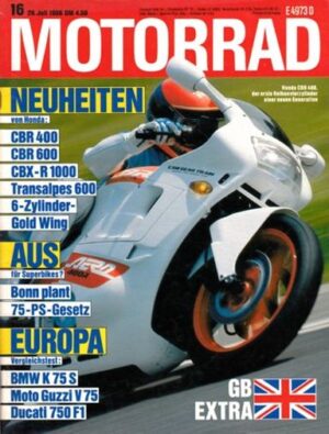 MOTORRAD 16/1986 – Vergleich BMW K 75 S vs. Ducati 750 F 1 vs. Moto Guzzi V 75