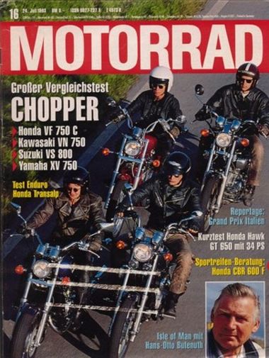 MOTORRAD 16/1993 – Honda VF 750 C; Kawasaki VN 750; Suzuki VS 800 Intruder; Yamaha XV 750 Virago