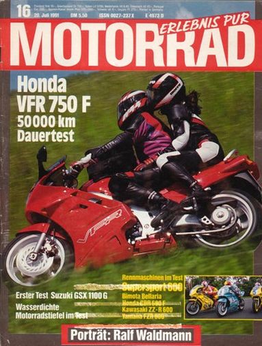 MOTORRAD 16/1991 – Bimota Bellaria; Honda CBR 600 F; Kawasaki ZZ-R 600; Yamaha FZR 600