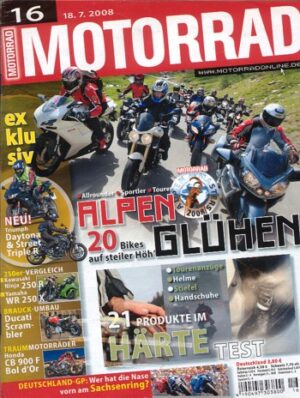 MOTORRAD 16/2008 – Gebrauchtkauf BMW K 1200 RS ; 25 Jahre Yamaha Ténéré