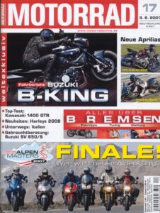 Titelseite: MOTORRAD 17/2007 – Top-Test Kawasaki 1400 GTR; Gebrauchtkauf Suzuki SV 650