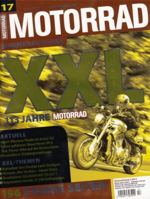 MOTORRAD 17/2016 – XXL Sonderausgabe 113 Jahre MOTORRAD, Alpen Masters Finale, Horex VR6