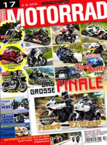 Titelseite: MOTORRAD 17/2010 – Vergleich Yamaha Fazer 8 vs. FZ1 Fazer; Gebrauchtkauf Ducati 999 / S / R
