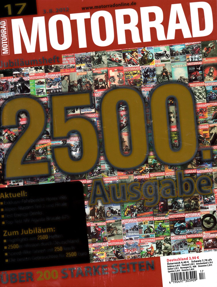 Titelbild: MOTORRAD 17/2012 – Top-Test MV Agusta Brutale 675; BMW R 100 R Mystic im Jubiläumsspezial
