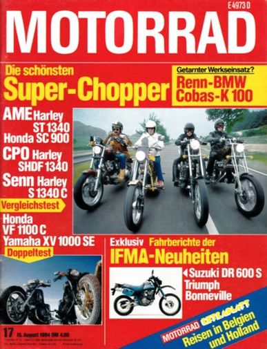 MOTORRAD 17/1984 – Honda VF 1100 C vs. Yamaha XV 1000 SE; Triumph Bonneville