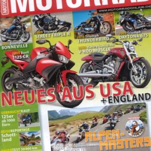MOTORRAD 17/2008 – Dauertest-Bilanz Triumph Daytona 675; Alpen-Masters 2008