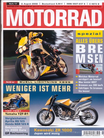 MOTORRAD 17/2002 – BMW F 650 GS; BMW R 1100 S; Honda VFR; MV Agusta F4 S