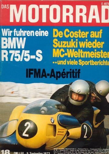 DAS MOTORRAD 18/1972 – BMW R 75/5, die "S" auf dem Nürburgring