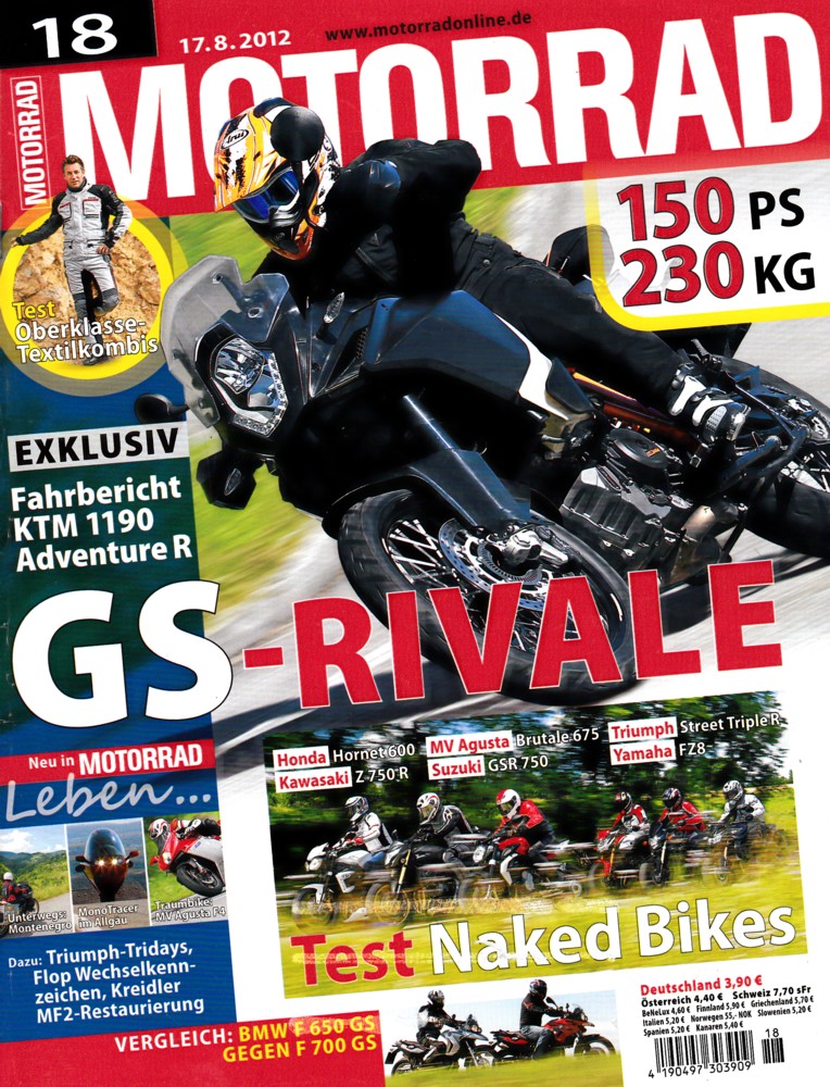Titelbild: MOTORRAD 18/2012 – Vergleich BMW C 600 Sport vs. Honda Integra vs. Yamaha Tmax