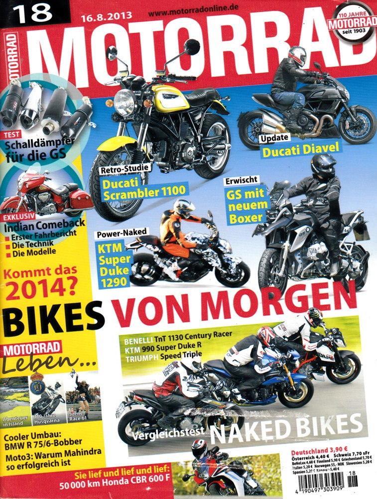 Titelbild: MOTORRAD 18/2013 – Dauertest-Bilanz Honda CBR 600 F; Gebrauchtkauf Yamaha YZF-R6