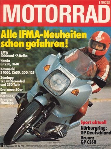 MOTORRAD 18/1976 – Test BMW R 90 S, hier als Hartmann-Gespann; Test Kawasaki KH 250