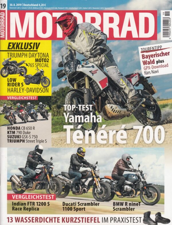 19 MOTORRAD 19/2019 – Yamaha Ténéré 700, Indian FTR 1200 S, Ducati Scrambler 1100 Sport