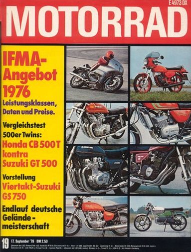 MOTORRAD 19/1976 – Ducati 500 Sport Desmo; Test Münch 4 TTS-E 1200; Suzuki GS 750; Kawasaki Z1, hier von Rickman getunt