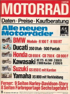 MOTORRAD 19/1978 – Test Suzuki GT 250 X-7; Test Vespa P 200 E; Harley-Davidson, 75 Jahre America's Motorcycle