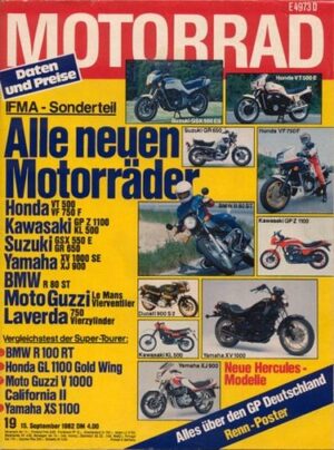 MOTORRAD 19/1982 – Test Fantic 125 Strada; BMW R 100 RT vs. Yamaha XS 1100 und andere
