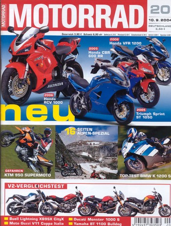 MOTORRAD 20/2004 – Test KTM 950 Supermoto; Test BMW K 1200 S; Yamaha XT 600; Yamaha XT 660 R