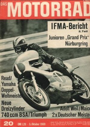 DAS MOTORRAD 20/1968 – Vorstellung BSA "Rocket-3" / Triumph "Trident"; Villa