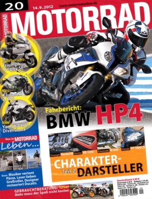 MOTORRAD 20/2012 – Fahrberichte BMW HP4, Triumph Trophy SE, Kawasaki Ninja 300