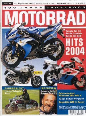 MOTORRAD 20/2003 – Top-Test Aprilia RSV 1000 R Factory; BMW R 1200 C Montauk im Vergleich
