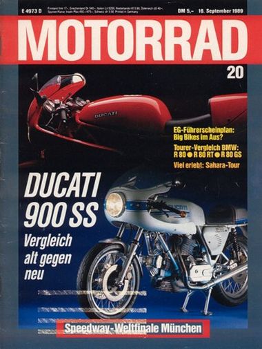 MOTORRAD 20/1989 – Vergleich Ducati 900 SS; BMW R 80; BMW R 80 GS; BMW R 80 RT