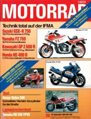 MOTORRAD 20/1984 – Test Moto Guzzi 1000 SP1; Dauertest Yamaha RD 350 LC YPVS