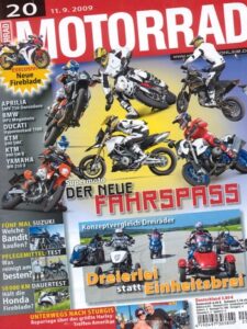 Titelseite: MOTORRAD 20/2009 – Dauertest-Bilanz Honda Fireblade; Erinnerungen Ducati 916