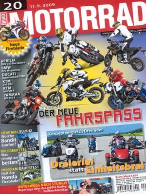 MOTORRAD 20/2009 – Dauertest-Bilanz Honda Fireblade; Erinnerungen Ducati 916