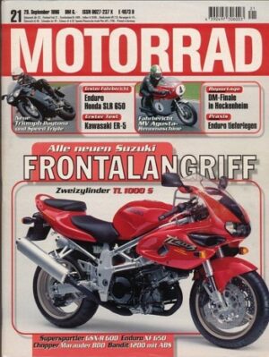 MOTORRAD 21/1996 – Vorstellung Suzuki TL 1000 S; Triumph Daytona T 595