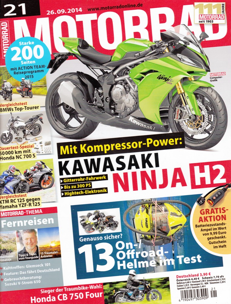 Titelbild: MOTORRAD 21/2014 – Vergleich BMW R 1200 RT vs. BMW K 1600 GT Sport
