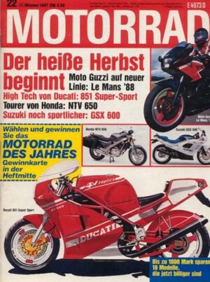 MOTORRAD 22/1987 – Dauertest Kawasaki VN 750; Test Moto Guzzi 1000 Le Mans IV